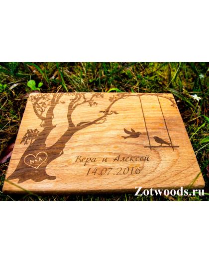 Подарок на деревянную свадьбу - "Дерево с птичками"